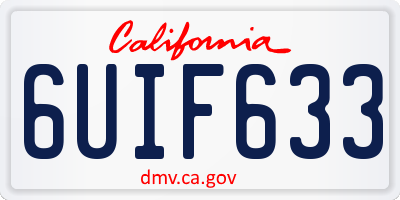 CA license plate 6UIF633