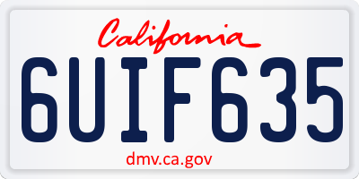CA license plate 6UIF635