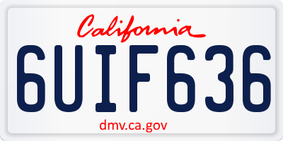 CA license plate 6UIF636