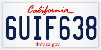 CA license plate 6UIF638