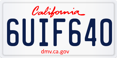CA license plate 6UIF640