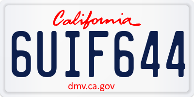 CA license plate 6UIF644