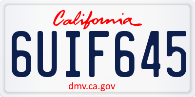CA license plate 6UIF645