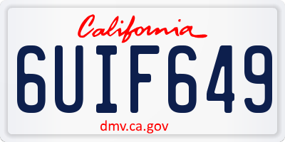 CA license plate 6UIF649