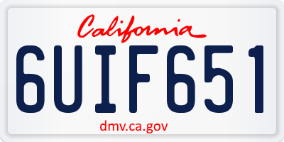 CA license plate 6UIF651