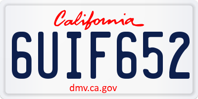 CA license plate 6UIF652