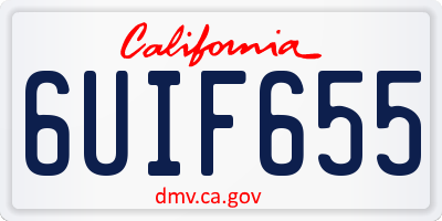 CA license plate 6UIF655