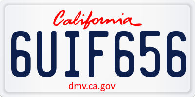 CA license plate 6UIF656