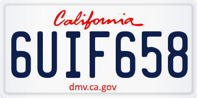 CA license plate 6UIF658