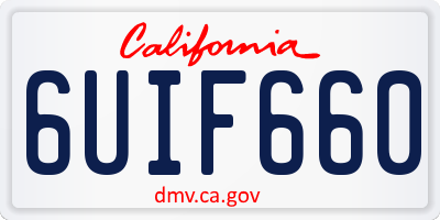 CA license plate 6UIF660