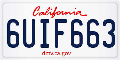 CA license plate 6UIF663