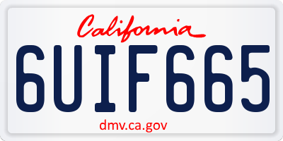 CA license plate 6UIF665