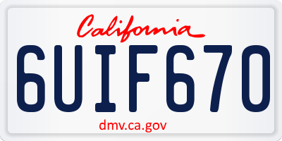 CA license plate 6UIF670