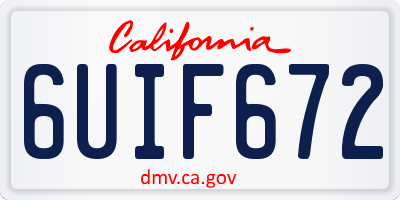 CA license plate 6UIF672