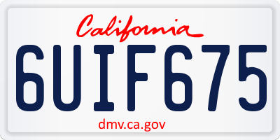 CA license plate 6UIF675
