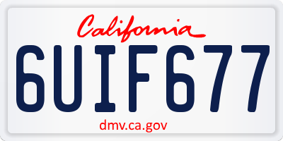CA license plate 6UIF677