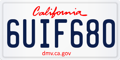 CA license plate 6UIF680