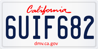 CA license plate 6UIF682