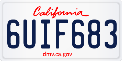 CA license plate 6UIF683