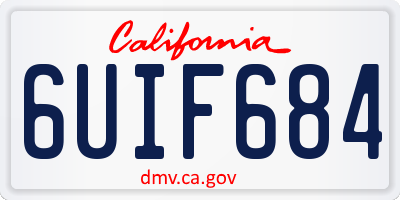 CA license plate 6UIF684