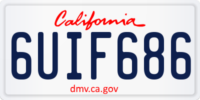 CA license plate 6UIF686