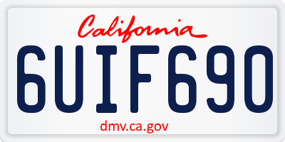 CA license plate 6UIF690