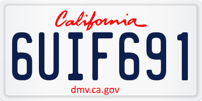 CA license plate 6UIF691