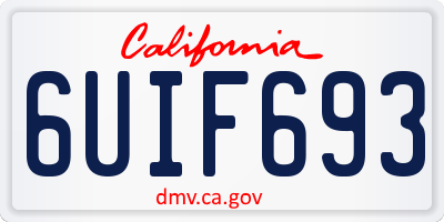 CA license plate 6UIF693