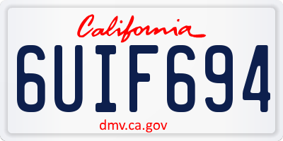 CA license plate 6UIF694