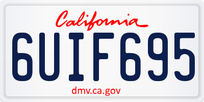 CA license plate 6UIF695
