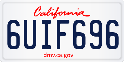 CA license plate 6UIF696