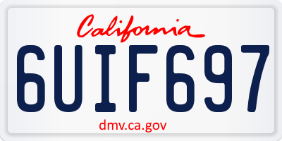 CA license plate 6UIF697