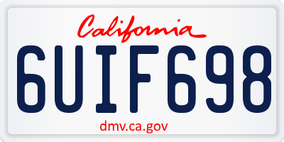 CA license plate 6UIF698