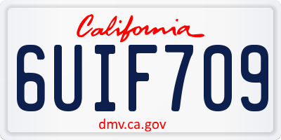 CA license plate 6UIF709