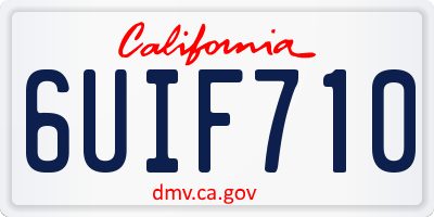 CA license plate 6UIF710
