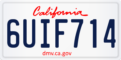 CA license plate 6UIF714
