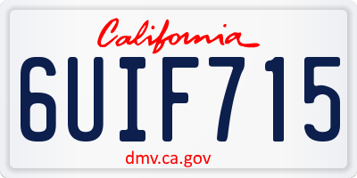 CA license plate 6UIF715