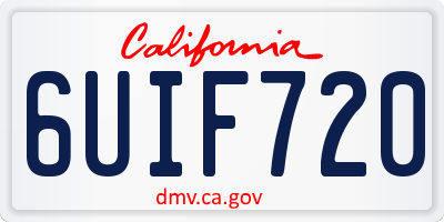 CA license plate 6UIF720