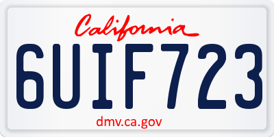 CA license plate 6UIF723