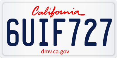 CA license plate 6UIF727