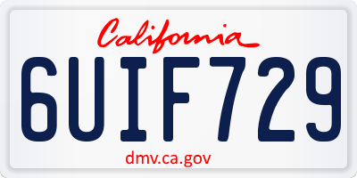 CA license plate 6UIF729