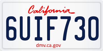 CA license plate 6UIF730