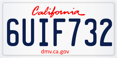 CA license plate 6UIF732