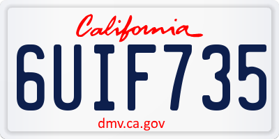 CA license plate 6UIF735