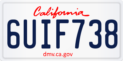 CA license plate 6UIF738