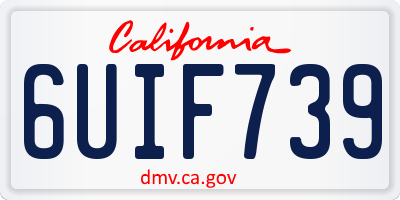 CA license plate 6UIF739