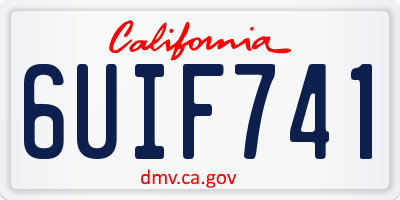 CA license plate 6UIF741
