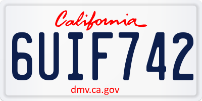 CA license plate 6UIF742