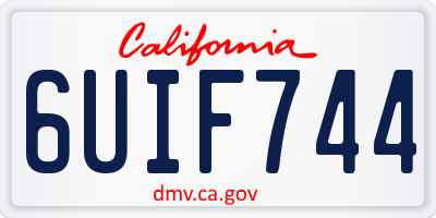 CA license plate 6UIF744