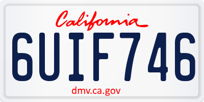 CA license plate 6UIF746